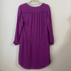 Rebecca Taylor Dress Womens Size 6 Knee Length Tie Sash Purple Lined B5