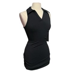 Mono B Collared Ribbed Athletic Mini Bodycon Dress Size Small NWT