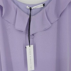 Three Eighty Two Mini Slip Dress Ruffle Neck Lilac Purple size XS NWT