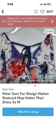 Peter Som For Design Nation Long Dress Womens Size M Postcard Halter Resort