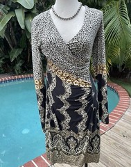 Etro Dress Multi Color Soft Cotton Wrap-Around IT44 M