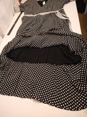 NWT Maeve Anthropologie MOCK WRAP Midi Dress Black White US Plus Size 20W UK 26W