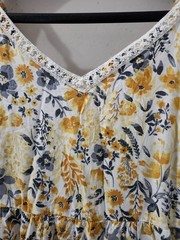 Joie Dress Womens 4 Yellow Maxi Flare Tier Sleeveless Tank Floral Sundress Vneck