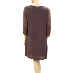 Supertrash Dady Beaded Embellished Mini Tunic Dress Solid Shift M-38 270137