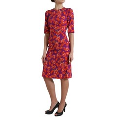 DOLCE & GABBANA Dress Multicolor Floral Poppy Print Sheath IT36/US2/XS 2780usd
