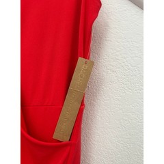 NWT Rachel Roy Red Ruched V-Neck Sheath Dress Womens Medium Cocktail Event