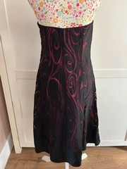 Principles Black Burgundy Strapless A-Line Occasion Prom Dress Size 12