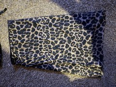 SHEIN Size S Leopard Mesh Sheer Lined Midi Slip Dress Square Neck Bow Black