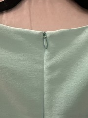 London Style Woman Size Large Mid Length Teal Green Dress Zip Back W Lace #15