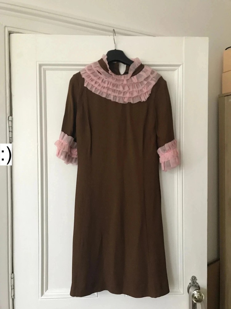 Vivetta vintage look flounces dress ruffles size 38 uk8