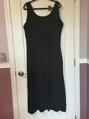 Columbia Sportswear 2X Black Omni-Wick Maxi Dress Sleeveless Empire Waist