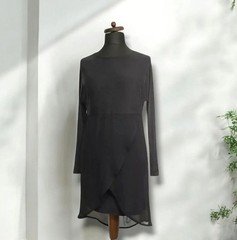 BITTE KAI RAND Batwing Dolman Sleeve High Low Dress Tunic Black New NWT M