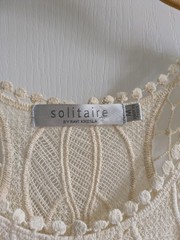 Solitaire Ravi Khosla Cream Crochet Lace Mini Dress Medium Boho Coverup Coastal