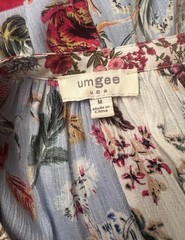 Umgee Floral Patchwork Boho Long Sleeve Babydoll Dress – Womens Medium