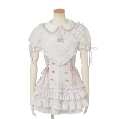 Liz Lisa pink gingham heart apron jumper-skirt set-up
