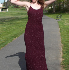 Vintage City Triangles Womens Burgundy Low Cut Back Glitter Maxi Dress Size M