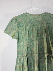 Christy Dawn Augusta Midi Wrap Dress XS Green Floral Organic Cotton