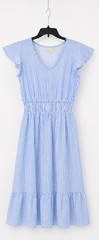 New Maison Jules Cotton Dress Size Large Blue Stripe Casual Midi Summer