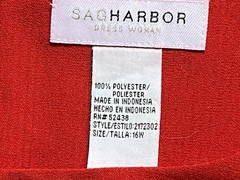 SAG HARBOR Stretch Woman SZ 16W Red Sleeveless Sheath Maxi Dress