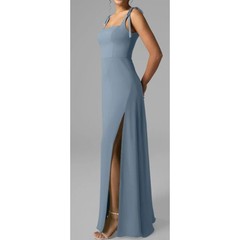 AW BRIDAL SZ 2 XS light dusty blue chiffon Maisha formal party dress NEW B38