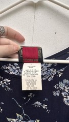 Vintage Blue Navy Blue and Hydrangea Cottagecore Midi Dress with Tie Detailing