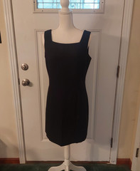Datiani New York Womens 10 Sheath Dress Sleeveless Lined Wide Strap Dressy Black