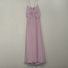 ASOS Lilac Dress Midi 14 Pleated Tie Back