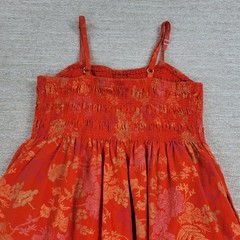 Universal Thread Dress Womens Medium Orange Smocked Top Adjustable Straps Summer