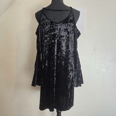 Disney COCO Cold Shoulder Dress Large Velvet Floral Embroidered Boho Whimsigoth