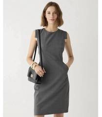 J.Crew Resume Sheath in Heather Flannel Italian Stretch Wool Dress 16