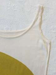 Ladies Lime Green/White/Brown Colourblock Sleeveless Knitted Jumper Dress. UK 12