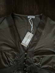 Vertigo Paris Women’s Brown Dress Size Lg MSRP $210 NEW Lagenlook Buttons NEW