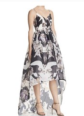 Bariano Genoveve High-Low Floral Print Dress Size M
