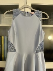 Ted Baker London Venma Sheer Blue Lace Embroidered Skater Dress Sz 1 UK Sz 4 Us