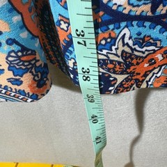 Antonio Melani Womens 14 Paisley High Neck Dress Blue Orange Border Mock A Line