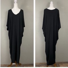 Barefoot Dreams One Size Caftan Milk Jersey Gray Maxi Dress