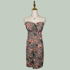 vintage Y2K california grown cheetah hibiscus mini dress coquette summer chic