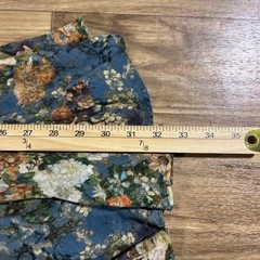 Peruvian Connection Dress Womens Medium Blue Floral Wrap Fit & Flare 3/4 Sleeve