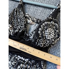Speechless Black White Floral Medallion Empire Waist Fit Flare Dress M Festival