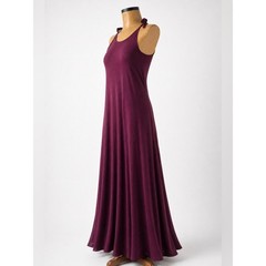 Organic Viscose Cotton Blend Burgundy Maxi Dress Adjustable, Maternity-Friendly