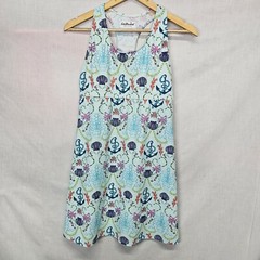 Southwind Dress Size S Womens Light Blue Coral Reef Print Ocean Sleeveless Nauti
