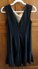 Cache Black Rayon Nylon Cocktail Party Dress Cutouts Ivory Lining Size 10 NWT