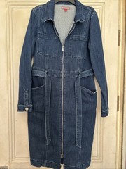 BNWT – JOE BROWNS size 14 Navy Stretch Denim Long Sleeve Zip Dress NEW w TAGS