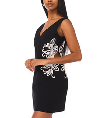Parker Women’s Embroidered Mini Dress Size 14 Rich Black