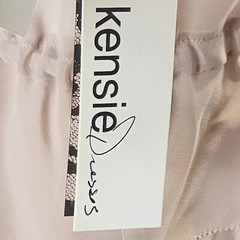 Sheer Button-Down Dress With Drawstring Waist & Ruffle Hem Size 6 Kensie NWT