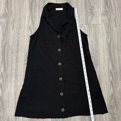 MOD REF Linen Blend Button Down Collared Sleeveless Mini Lined Dress Size S