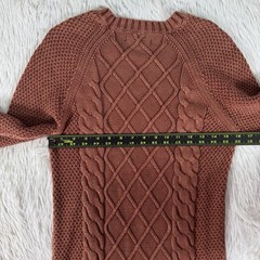 American Eagle Rustic Brown Long Sleeve Cable Knit Sweater Dress Women&rsquo;s PS