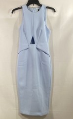 TopShop Women&rsquo;s Light Blue Cutout Wrap Waist Sleeveless Midi Dress Sz 2 NWT
