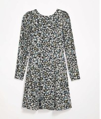 LOFT Women&rsquo;s NWT Floral Puff Sleeve Flare Dress – Deep Bottle Green – Size 6
