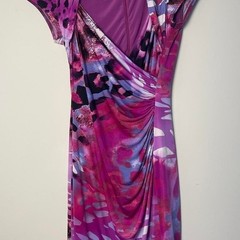 Cache&rsquo; Purple and pink multicolor abstract print mini dress 6